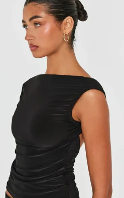 Best PrettyLittleThing Slinky Low Rise Mini Micro Skirt Black