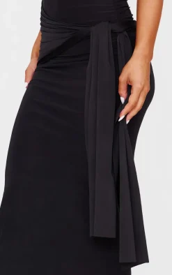Slinky Off Shoulder Wrap Detail Maxi Dress-PrettyLittleThing Discount