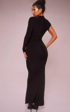 Slinky One Shoulder Cut Out Maxi Dress-PrettyLittleThing Discount