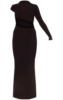 Slinky One Shoulder Cut Out Maxi Dress-PrettyLittleThing Discount
