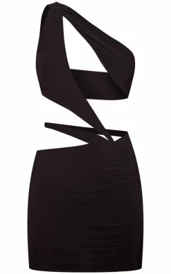 Slinky One Shoulder Cut Out Low Waist Bodycon Dress-PrettyLittleThing Hot