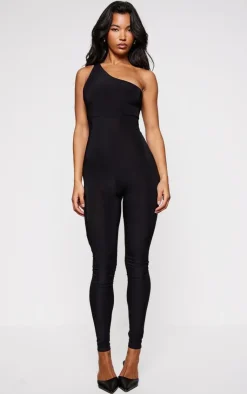 Slinky One Shoulder Twist Back Detail Jumpsuit-PrettyLittleThing Sale