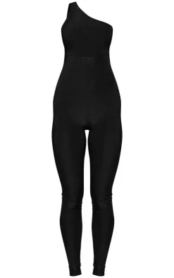 Slinky One Shoulder Twist Back Detail Jumpsuit-PrettyLittleThing Sale