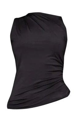 Slinky Ruched Side Shoulder Detail Top-PrettyLittleThing Best