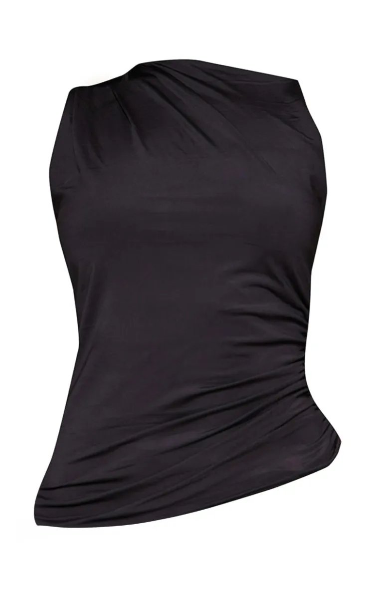 Slinky Ruched Side Shoulder Detail Top-PrettyLittleThing Best