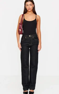 Black Slinky Strappy Bodysuit
