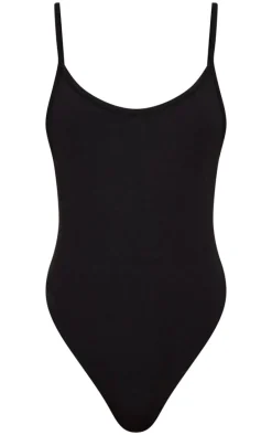 Black Slinky Strappy Bodysuit