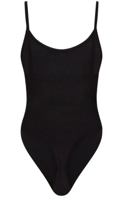 Black Slinky Strappy Bodysuit