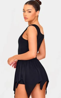 Slinky Tie Strap Rara Skort Romper-PrettyLittleThing Sale