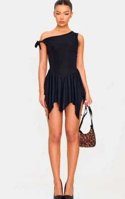 Slinky Tie Strap Rara Skort Romper-PrettyLittleThing Sale