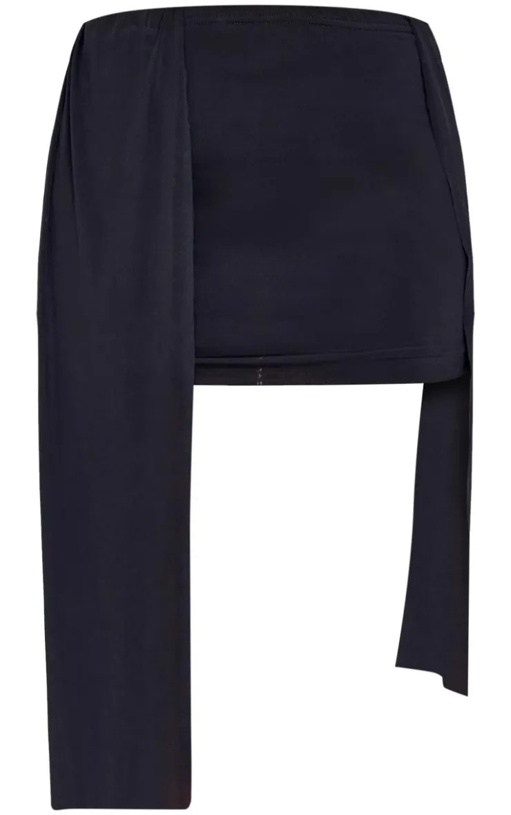 Slinky Twist Front Tie Side Mini Skirt-PrettyLittleThing Discount