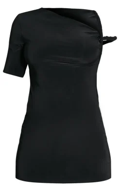 Slinky Twist Shoulder Bodycon Dress-PrettyLittleThing Discount