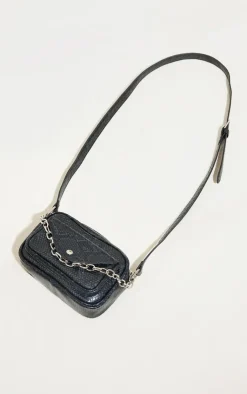 PrettyLittleThing Crossbody Bags*Snake Print Chain Detail Cross Body Bag