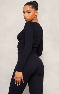 PrettyLittleThing Snatched*Snatched Rib Double Zip Top