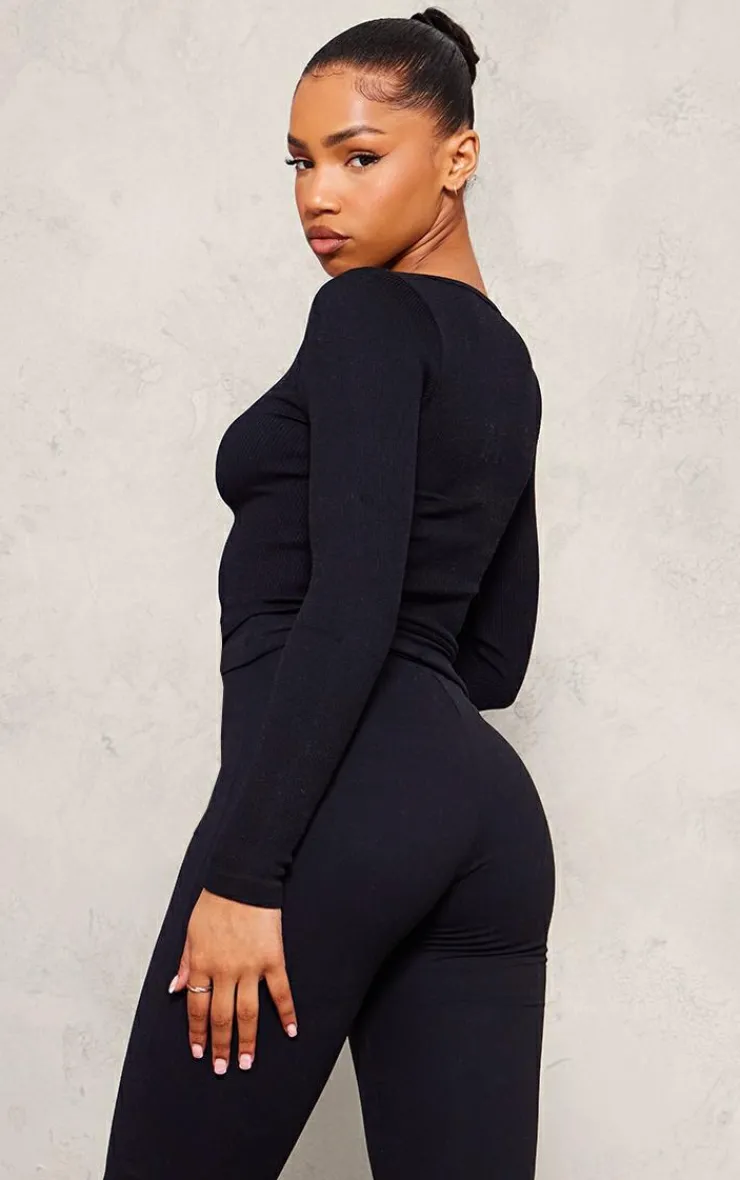 PrettyLittleThing Snatched*Snatched Rib Double Zip Top