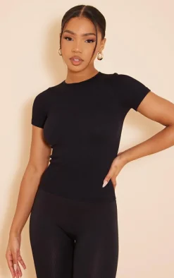 PrettyLittleThing Snatched*Snatched Rib Longline T Shirt