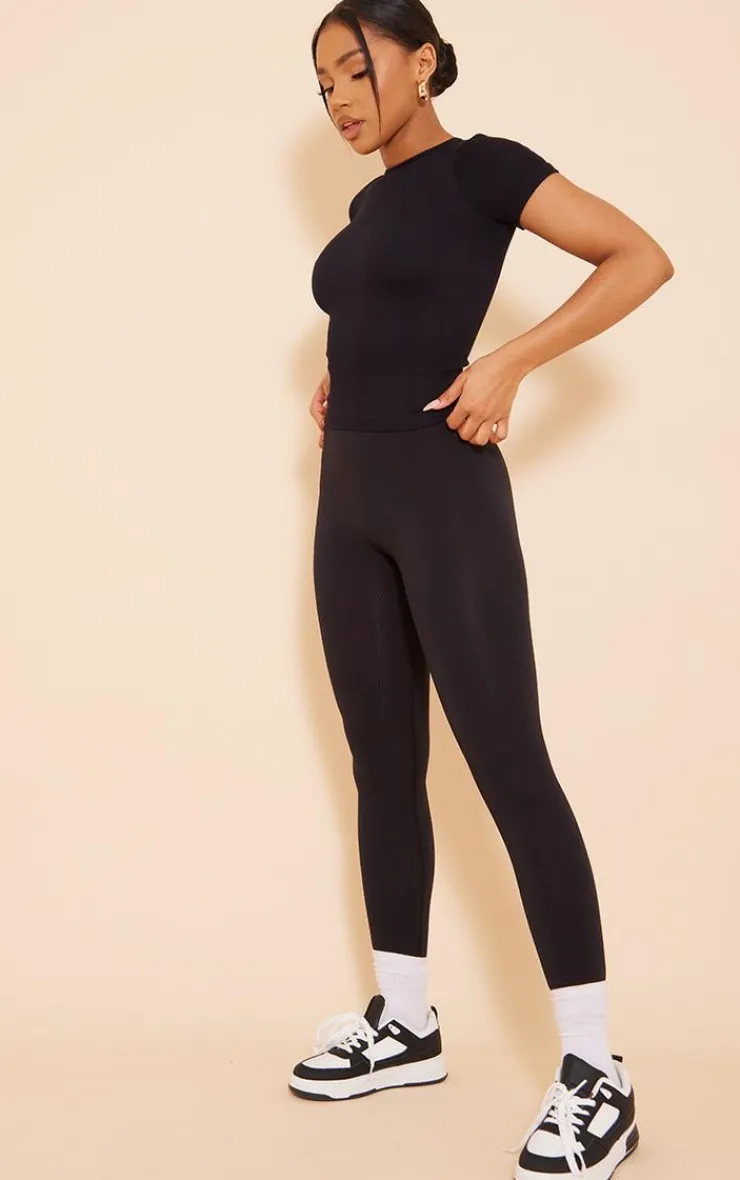 PrettyLittleThing Snatched*Snatched Rib Longline T Shirt