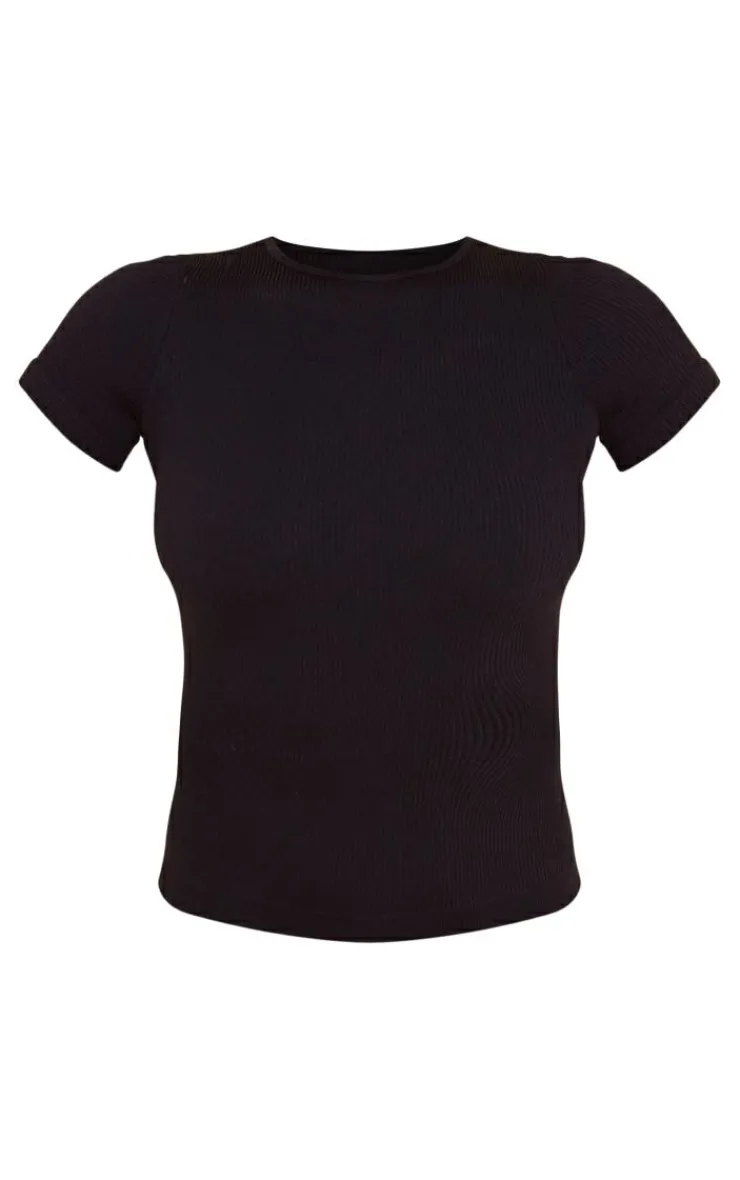 PrettyLittleThing Snatched*Snatched Rib Longline T Shirt
