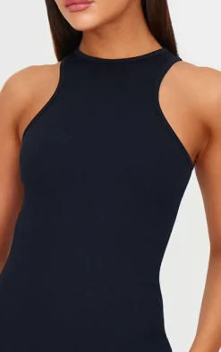 PrettyLittleThing Snatched*Snatched Rib Racer Neck Bodycon Dress