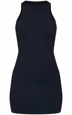 PrettyLittleThing Snatched*Snatched Rib Racer Neck Bodycon Dress
