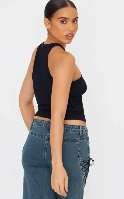 PrettyLittleThing Basic Tops*Snatched Rib Racer Top