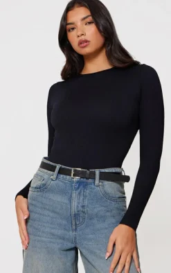 PrettyLittleThing Snatched*Snatched Rib Scoop Neck Bodysuit