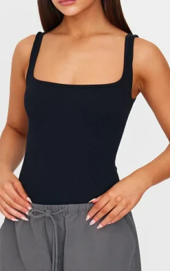 PrettyLittleThing Snatched*Snatched Rib Square Neck Sleeveless Bodysuit