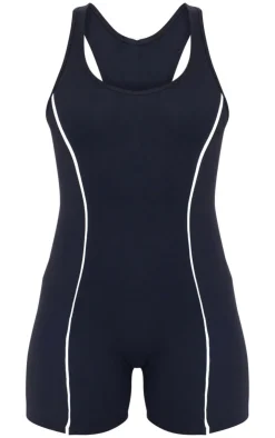 PrettyLittleThing Unitards*Snatched Sculpt Contrast Binding Scoop Neck Unitard