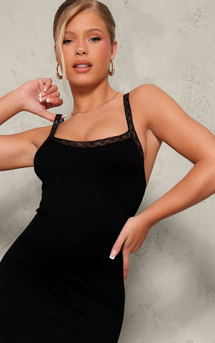 PrettyLittleThing Snatched*Snatched Sculpt Strappy Lace Midaxi Dress