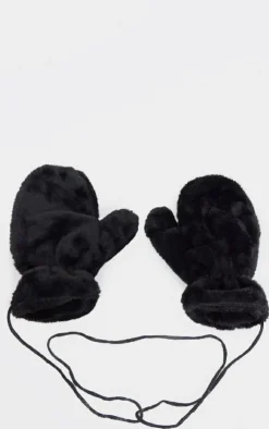PrettyLittleThing Scarves & Gloves*Soft Faux Fur Attached Mittens
