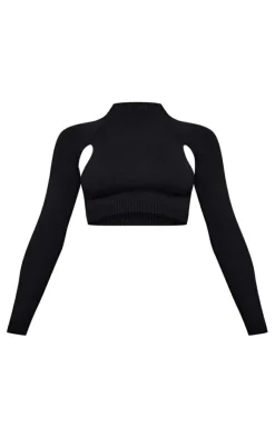 PrettyLittleThing Sweaters*Soft Knit Cut Out Crop Sweater