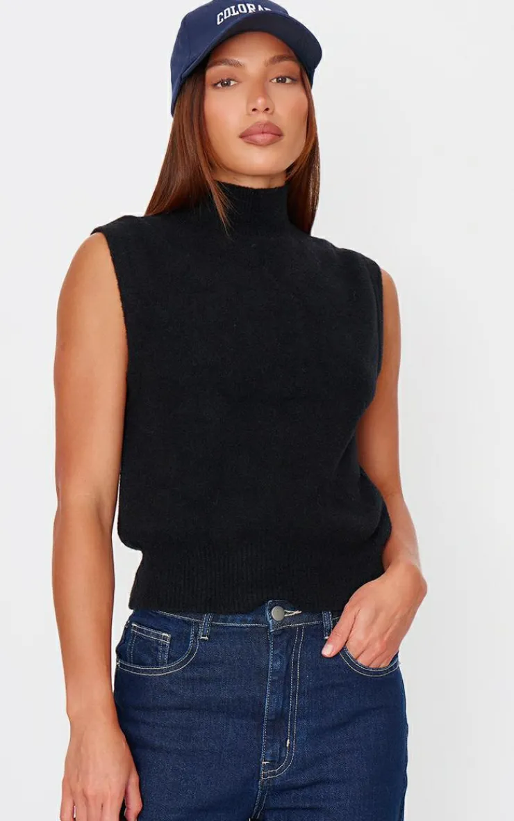 PrettyLittleThing Sweaters*Soft Knit High Neck Sweater Vest