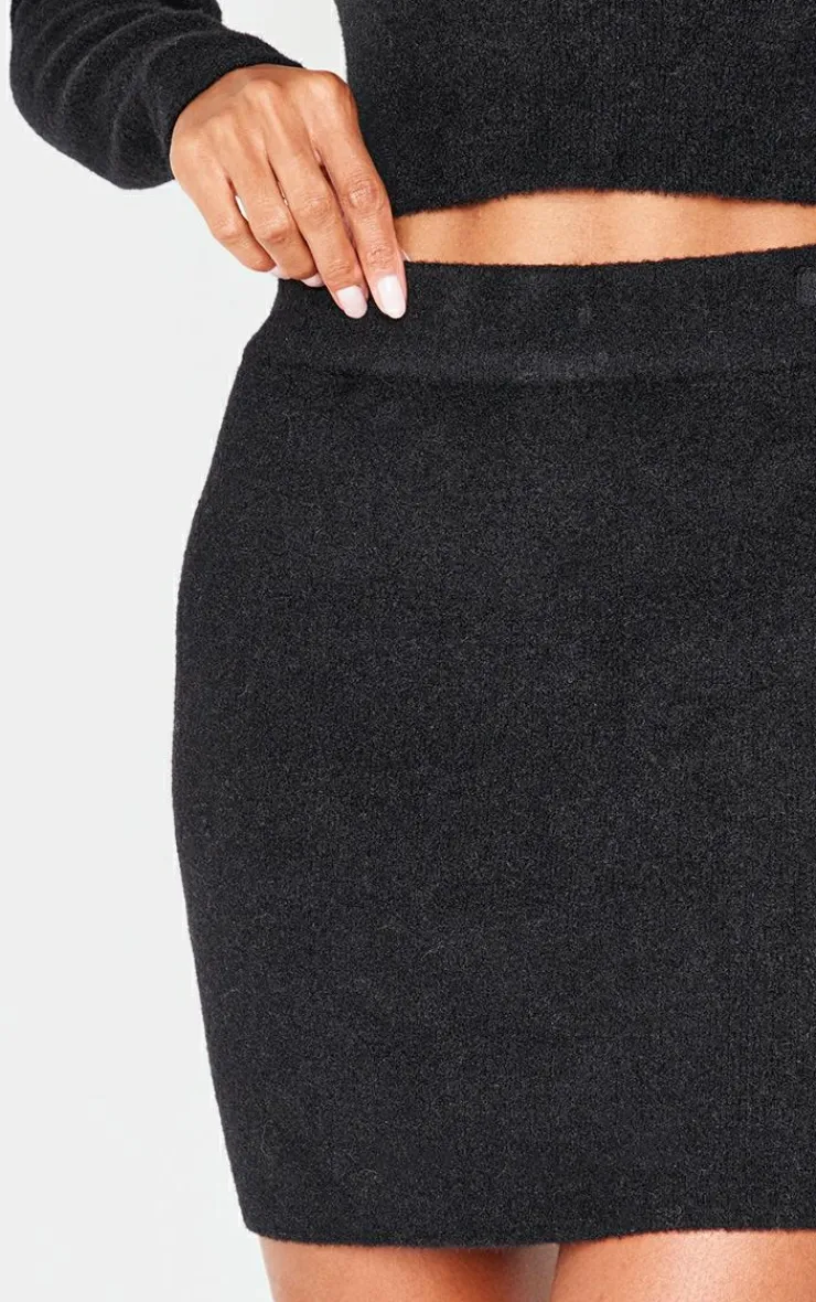 Sale PrettyLittleThing Soft Knit Mini Skirt Black