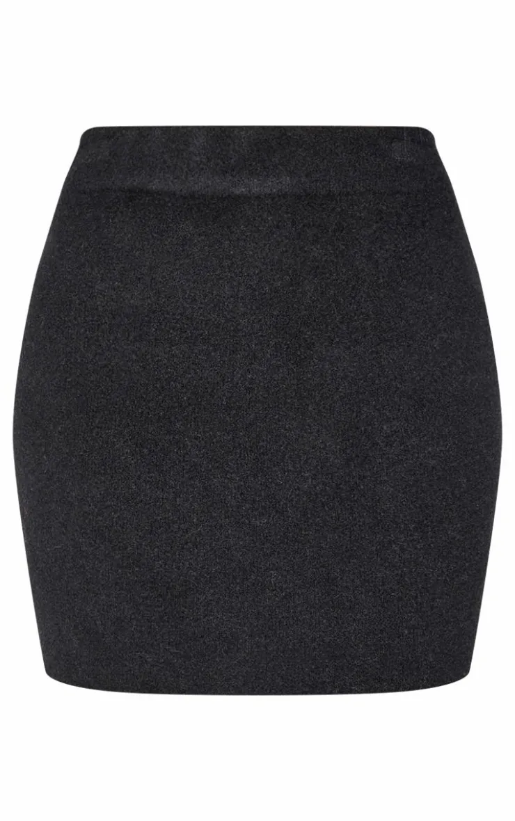Sale PrettyLittleThing Soft Knit Mini Skirt Black