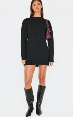 Soft Knit Oversized Basic Sweater Dress-PrettyLittleThing