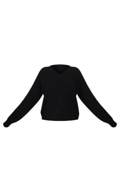PrettyLittleThing Sweaters*Soft Knit V Neck Oversized Sweater