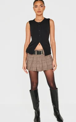 PrettyLittleThing Sleeveless Tops*Soft Knitted Button Through Vest