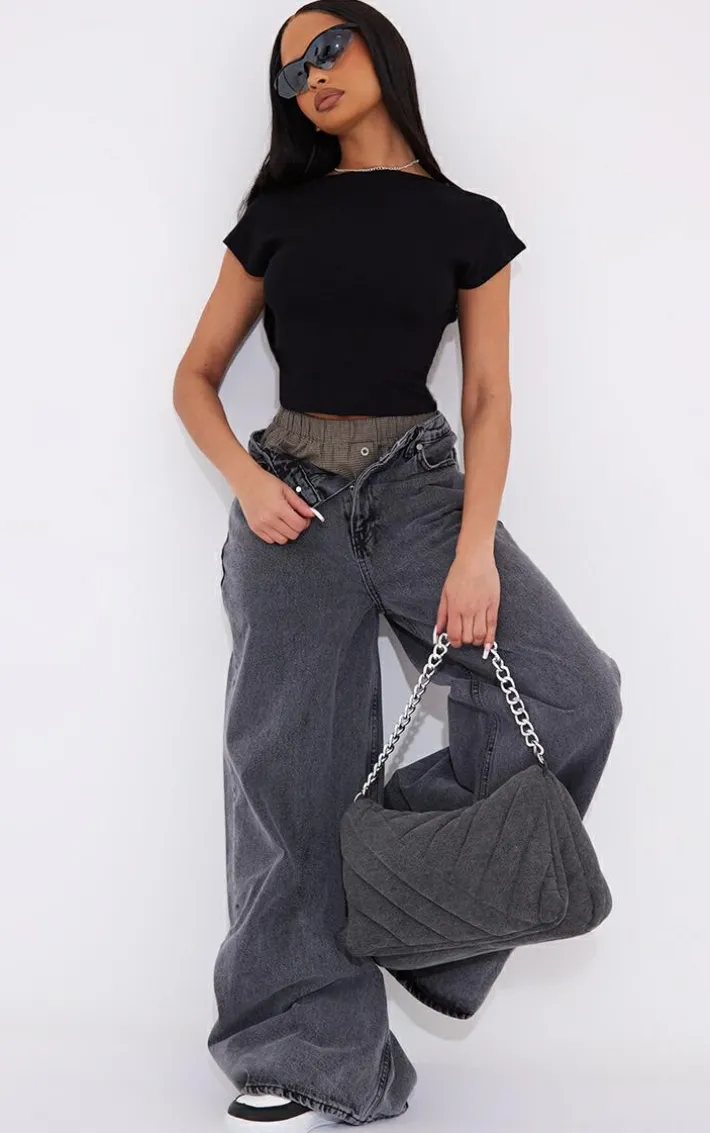 Black Soft Rib Backless Top