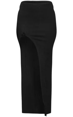Best PrettyLittleThing Soft Rib Knit Maxi Skirt Black