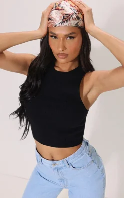 PrettyLittleThing Knitted Tops*Soft Rib Knit Racer Tank Top