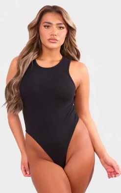 PrettyLittleThing Sleeveless Tops*Soft Ribbed Racer Bodysuit
