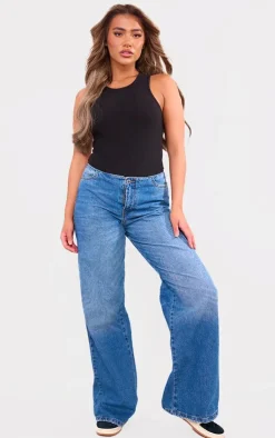 PrettyLittleThing Sleeveless Tops*Soft Ribbed Racer Bodysuit