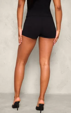 Hot PrettyLittleThing Soft Tailored Hotpants Black