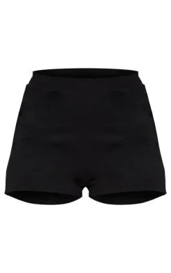 Hot PrettyLittleThing Soft Tailored Hotpants Black