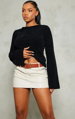PrettyLittleThing Knitted Tops*Soft Textured Knit Open Back Top