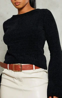 PrettyLittleThing Knitted Tops*Soft Textured Knit Open Back Top