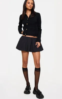 PrettyLittleThing Cardigans*Soft Textured Knit Button Up Collar Detail Cardigan