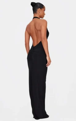 Soft Touch Cowl Neck Twist Back Detail Maxi Dress-PrettyLittleThing Outlet