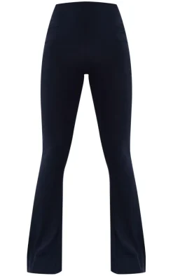 Online PrettyLittleThing Soft Touch High Waist Flared Pants Black