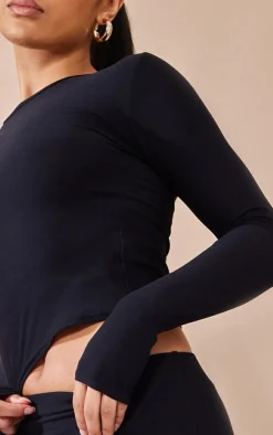 New PrettyLittleThing Soft Touch Long Sleeve Top Black